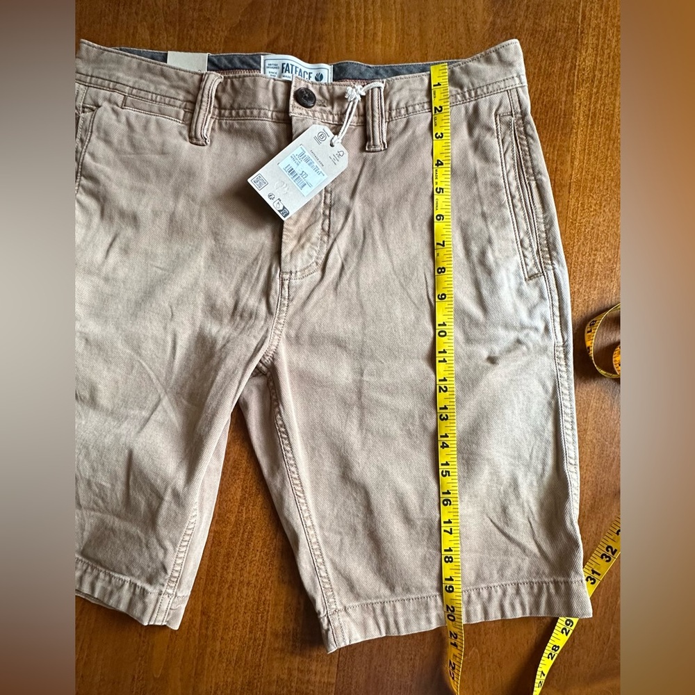 Fat Face•flat front shorts•men’s 32” waist•cotton blend•tan/neutral•garment dye - Picture 14 of 16